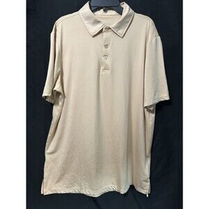 American Crew Men’s Large Lt Beige/Cream Polo Collard Shirt Short Sleeve